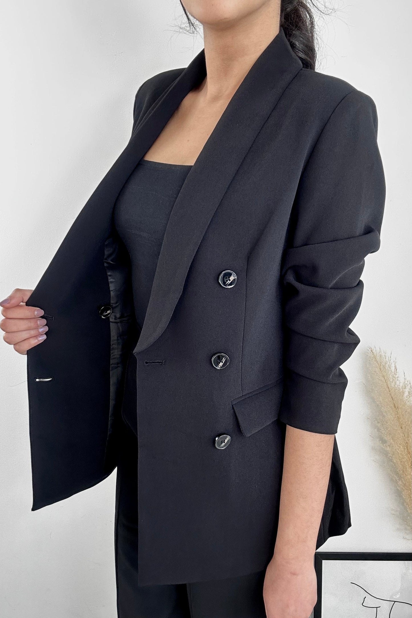 Blazer Noir à boutonnage croisé Eva