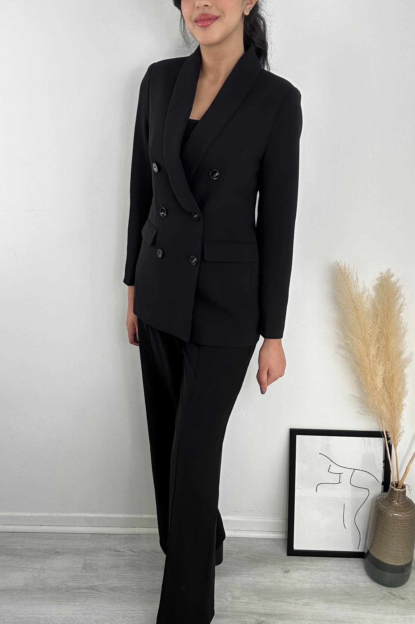 Blazer Noir à boutonnage croisé Eva